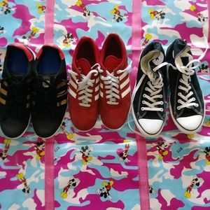Bundle of 3 size 10.5 tennis Adidas and Converse